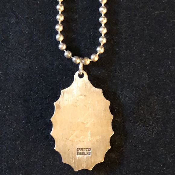 SOLID Sterling Silver Saint Christopher Pendant Necklace.16”Chain- New Condition - Picture 7 of 13